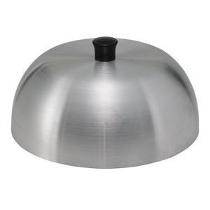 Winco AHC-6 Grill Basting Cover, 6" dia., round, dome shape, with black knob, aluminum