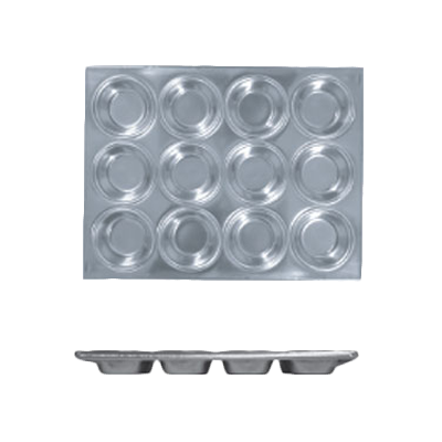 Thunder Group ALKMP012 12 Cup Muffin Pan, 3-1/2 oz, Aluminum, Oven Safe