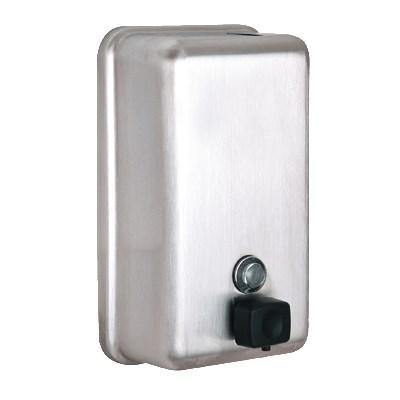 Alpine 423-SSB, 40 Oz Vertical Wall-Mount Liquid Soap Dispenser, Manual, Stainless