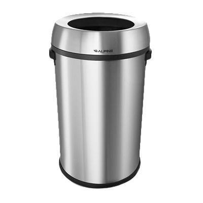Alpine 470-65L, 17 Gal Indoor Decorative Trash Can - Metal, Stainless Steel