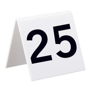 Alpine 493-1-25, Self Standing Number Cards, Numbers 1-25, Acrylic White