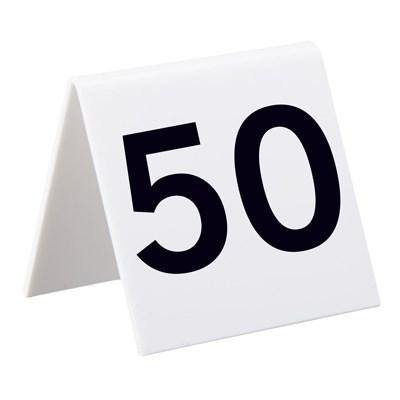 Alpine 493-26-50, Self Standing Number Cards, Numbers 26-50, Acrylic White