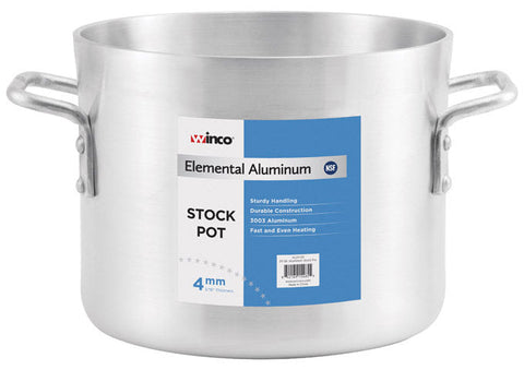 Winco ALST-12 Elemental Stock Pot, 12 qt., 10-1/8" x 9-3/8", 4mm, 3003 Aluminum, NSF