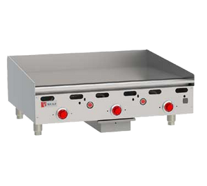 Wolf ASA36 Heavy Duty Griddle, countertop, gas, 36" W x 24" D cooking surface, 1" thick polished steel griddle plate, (3) burners, 81,000 BTU, NSF