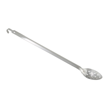 Winco BHKP-21 Basting Spoon, 21", perforated, heavy duty, hang hook, 2.0mm thick, stainless steel
