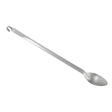 Winco BHKS-21 Basting Spoon, 21", solid, heavy duty, hang hook, 2.0mm thick, stainless steel