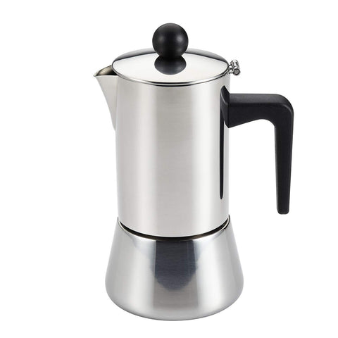 Bonjour 53916 (4) Espresso Maker, 4 Cup, Stainless Steel Stovetop Espresso Maker