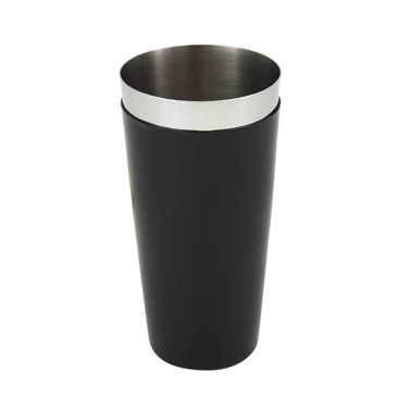 Winco BS-28P Bar Shaker, 28 oz., shaker only, stainless steel with plastic coating, black