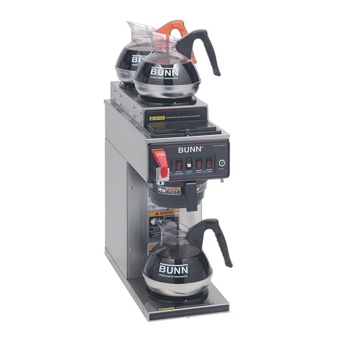 BUNN 12950.0213 CWTF15-3 Coffee Brewer, Automatic, 1 Lower and 2 Upper Warmers, Brews 3.9 Gallons Per Hour, 120v