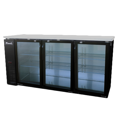 Migali C-BB72G-HC Competitor Series® Three-Section Refrigerated Back Bar Cabinet, 115v/60/1-ph
