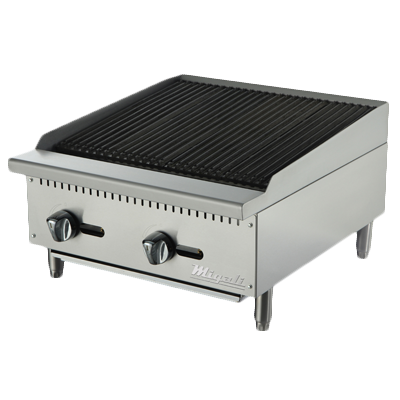 Migali C-CR24 Competitor Series®  Natural Gas Charbroiler - 24"W, Lava Rock Over Cast Iron Radiants