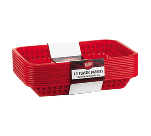 TableCraft Products C1077R Grande Baskets, 10-3/4" x 7-3/4" x 1-1/2", rectangular, polypropylene, red, Made in USA