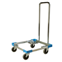 Carlisle C2222A14 E-Z Glide™ Open-Frame Dolly (with Push Handle), Aluminum, Blue