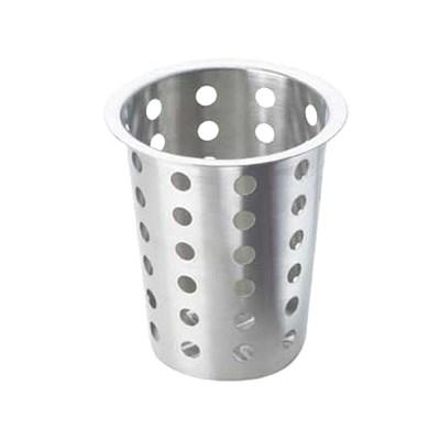 Cal-Mil 101 Round Perforated Cutlery Cylinder, 5.5"H, Stainless, Silver