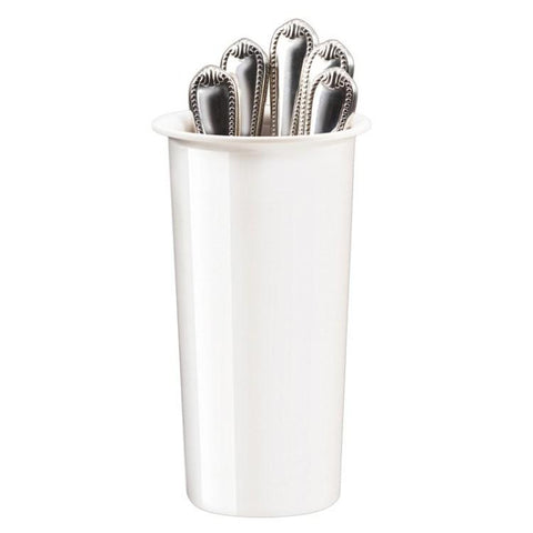 Cal-Mil 1017-8 Round Solid Cutlery Cylinder - 8"H, Melamine, White