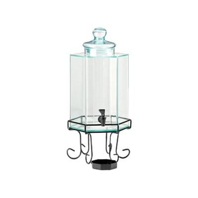 Cal-Mil 1111A 2-Gallon Acrylic Beverage Dispenser with Iron Stand and Glass Lid