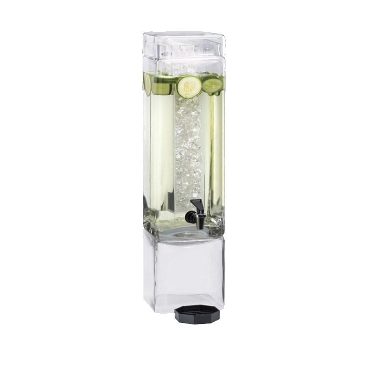 Cal-Mil 1112-3AINF 3 Gallon Square Acrylic Beverage Dispenser with Infusion Chamber