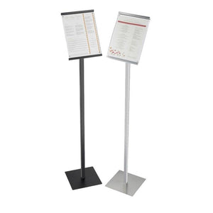 Cal-Mil 1153-46-74 46" Freestanding Sign Display Stand - 8.5" X 11" Frame, Metal, Silver