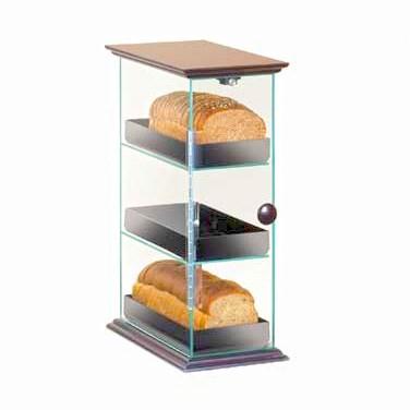 Cal-Mil 1204-52 Westport 3-Tier Bread Display Case with Wood Top and Base