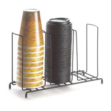 Cal-Mil 1229 Cup & Lid Organizer with (3) 4" Slots & Black Wire Frame