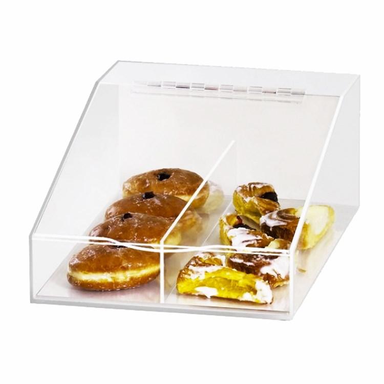 Cal-Mil 123 2 Section Pastry Display Case with Hinged Lid - Acrylic, Clear
