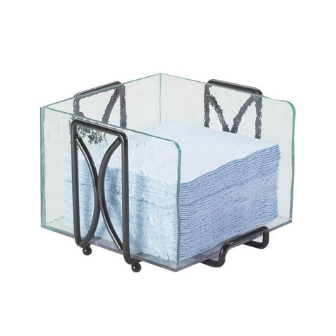 Cal-Mil 1242 Square Wire Napkin Holder with Removable Faux Glass Insert