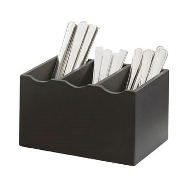Cal-Mil 1244-96 3 Compartment Cutlery Holder - Midnight Bamboo