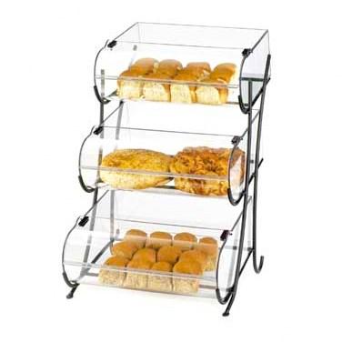 Cal-Mil 1280-3 3 Tier Pastry Display Stand with Hinged Bins - Iron, Black