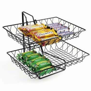 Cal-Mil 1291-2 2 Tier Display Stand, Wire, Black