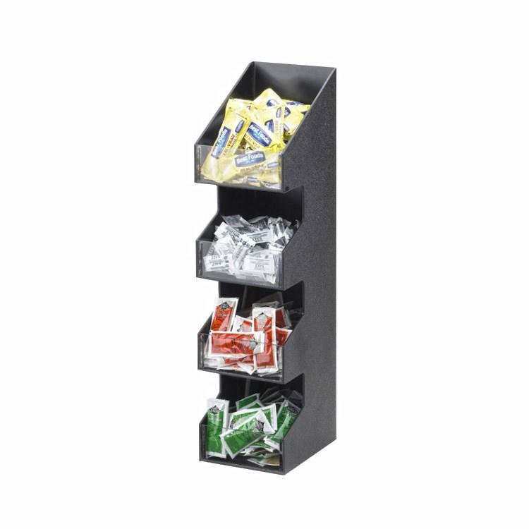 Cal-Mil 1423 Condiment Organizer with (4) Bins, Black, ABS