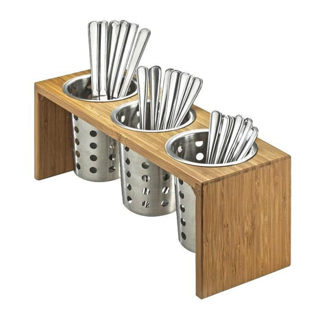 Cal-Mil 1425-3-60 Condiment Organizer with (3) Bins, Wood