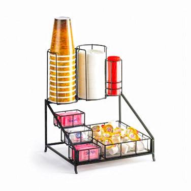 Cal-Mil 1453 Condiment/Cup/Lid Display, Powder Coated Wire, Black