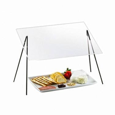 Cal-Mil 1456 Rectangular Sneezeguard with 2 Wire Legs, 27.5"W, Black