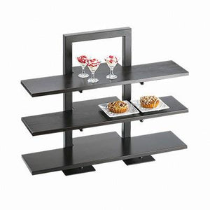 Cal-Mil 1464-13 1 Piece Riser Frame Only with 3 Tiers, 18 X 11 X 25"H, Black