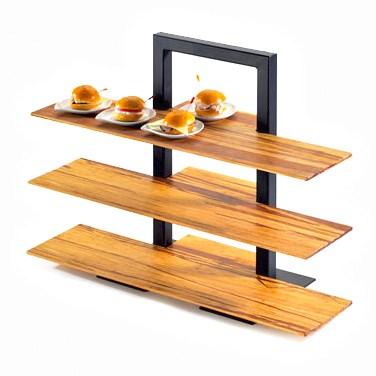 Cal-Mil 1464-48 1 Piece Frame Riser with 3 Tiers, 18 X 11 X 25"H, Brown