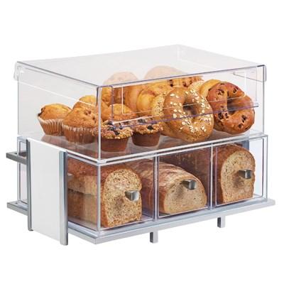 Cal-Mil 1471-15SET 4 Section Pastry Display Case - Silver Metal & White Bamboo Frame