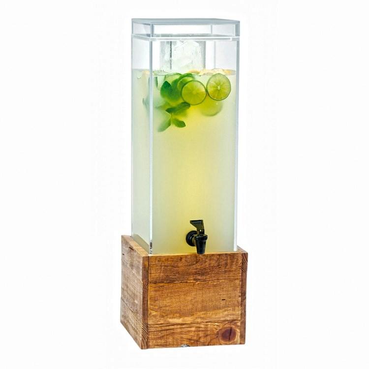 Cal-Mil 1527-3-99 Madera Rustic Pine 3 Gallon Beverage Dispenser with Ice Chamber