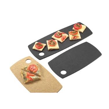 Cal-Mil 1531-616-13 Black Round Edge Rectangle Flat Bread Serving Board