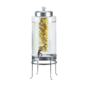 Cal-Mil 1580-3INF-13 3 Gallon Black Soho Glass Beverage Dispenser with Infusion Chamber