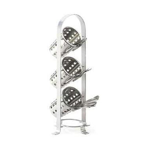 Cal-Mil 1583-74 Soho Silver 3-Cylinder Vertical Flatware / Condiment Display