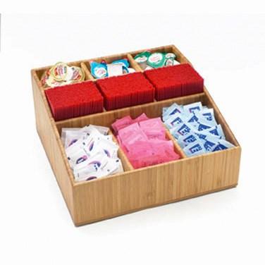 Cal-Mil 1714-60 Coffee Amenity Organizer with 9 Compartments, Bamboo