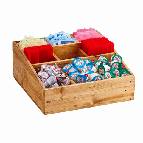 Cal-Mil 1714-99 Condiment Organizer with (9) Bins, Wood