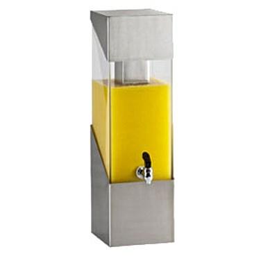 Cal-Mil 1991-3-55 3 Gallon Square Stainless Steel Beverage Dispenser with Ice Chamber
