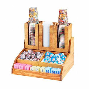 Cal-Mil 2019-99 Condiment Station with (3) Compartments & Top Shelf - Reclaimed Wood