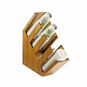 Cal-Mil 2048-4-60 Bamboo Slanted 4 Section Cup and Lid Holder