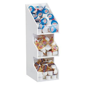 Cal-Mil 2053-15 White 3 Tier Single Wide Condiment Holder