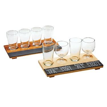 Cal-Mil 2064 Crushed Bamboo Four Compartment Write-On Beer Sampler Tray