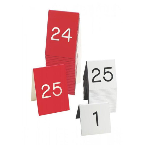 Cal-Mil 269A-1 Red Engraved Number Tent Sign Set 1-25