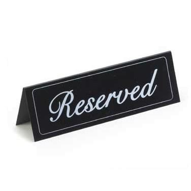 Cal-Mil 283 Black Double-Sided Vinyl "Reserved" Sign