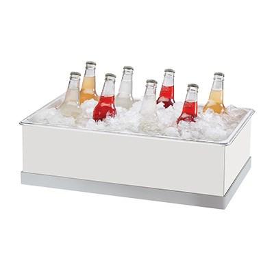 Cal-Mil 3005-12-55 Luxe Ice and Beverage Housing Display with Stainless Steel Base and Clear Polycarbonate Bin